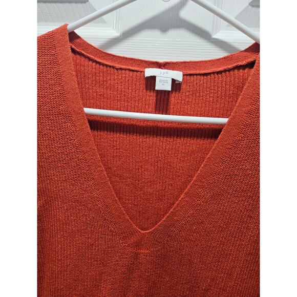J. Jill V-neck Cotton Blend Sweater Orange Rust Size XL SKU 179 - Picture 2 of 11